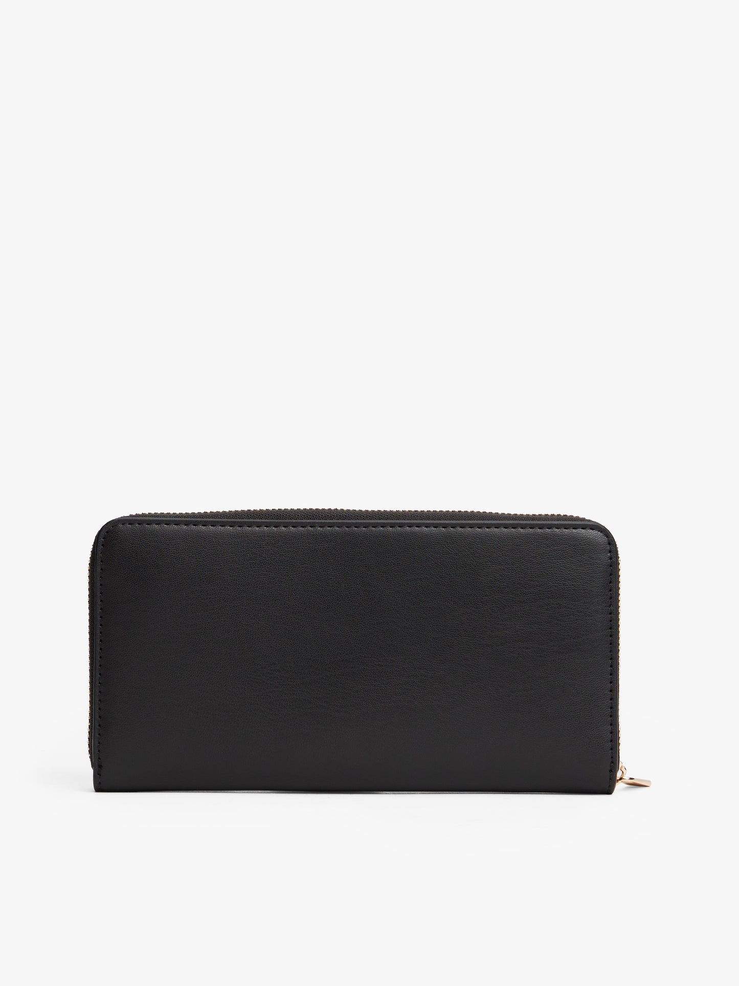 Tommy Hilfiger TH Monogram Zip-Around Wallet – Black/Gold