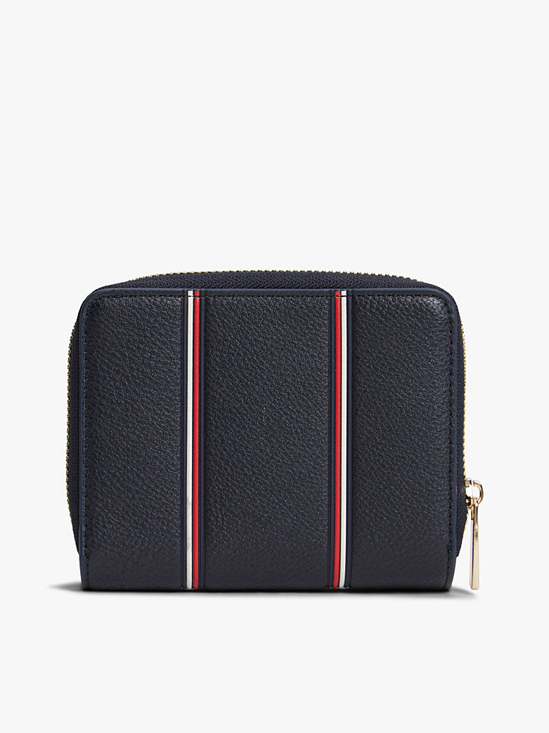 Tommy Hilfiger Stripe Zip Wallet – Navy/Gold