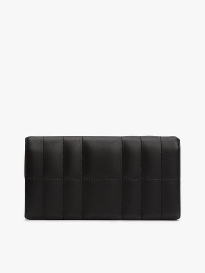 Tommy Hilfiger Quilted Flap Wallet – Black/Gold