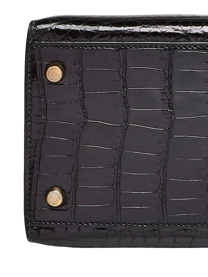 Hermès Kelly Sellier 25 — Shiny Black Alligator, Gold Hardware