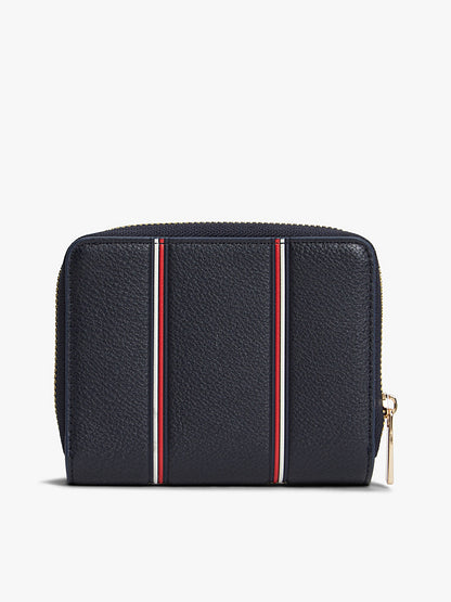 Tommy Hilfiger Stripe Zip Wallet – Navy/Gold