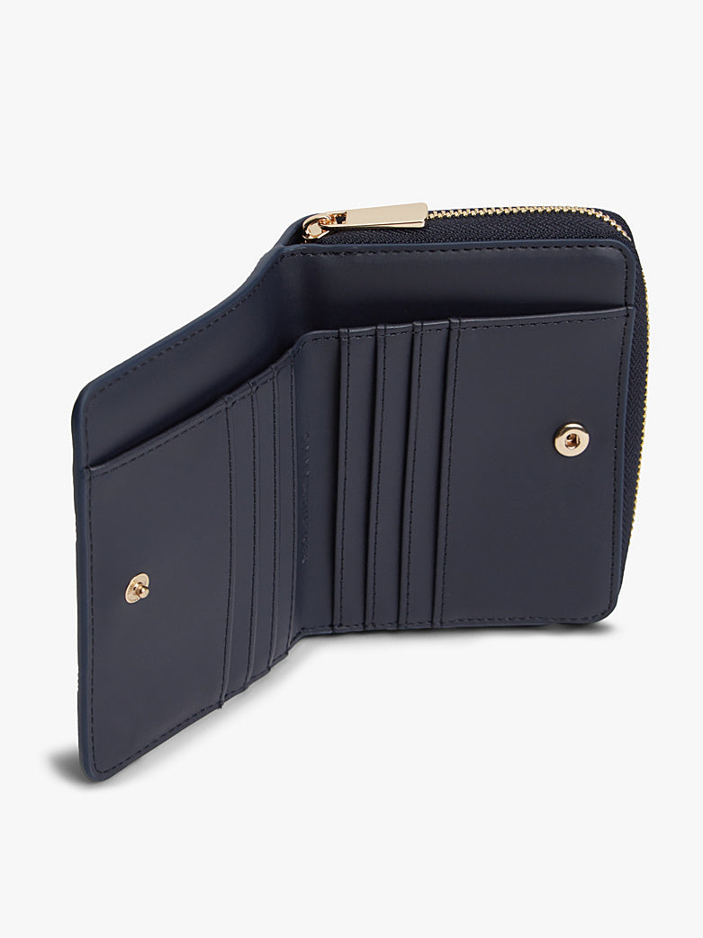 Tommy Hilfiger Stripe Zip Wallet – Navy/Gold