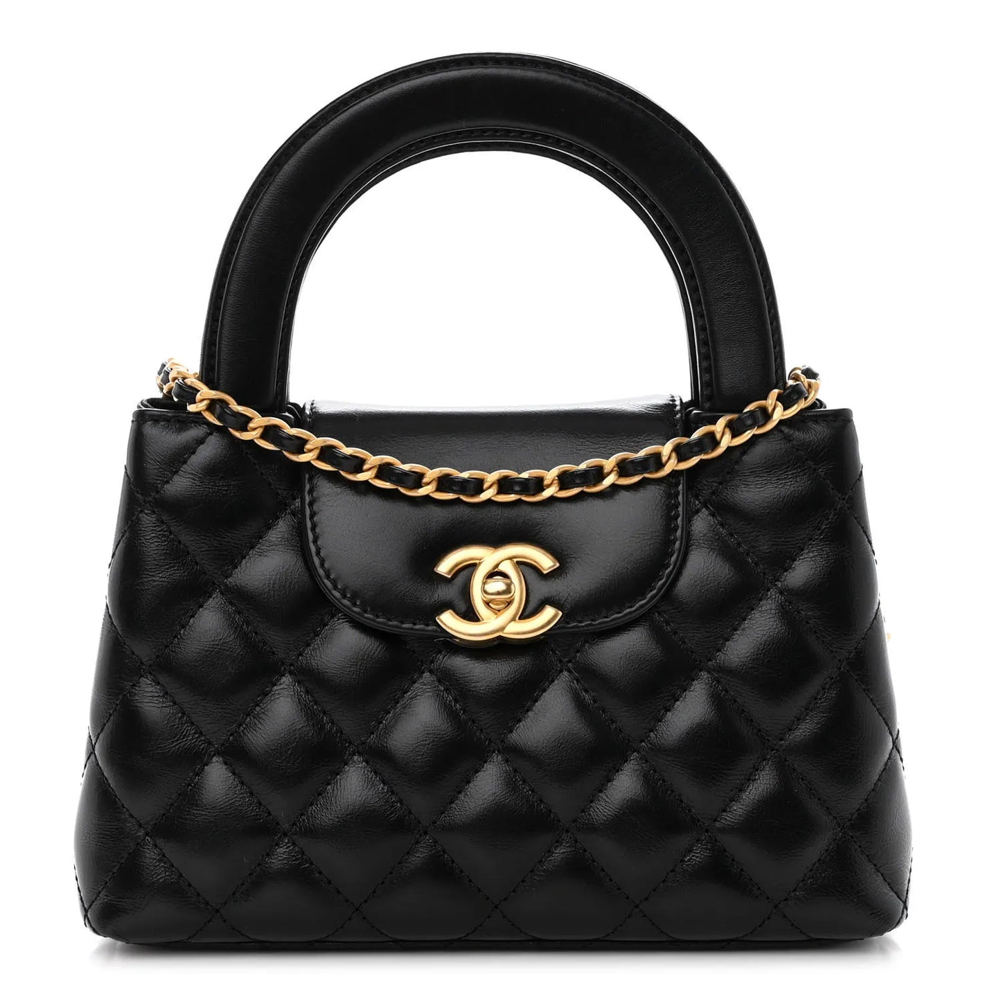 Vintage Chanel Kelly Top Handle Bag – Black Quilted Leather, Gold Hardware